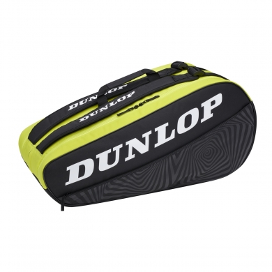 Dunlop Tennis Racket Bag (Racket Bag, 2 Main Compartments) SX Club Black/Yellow 10-pack